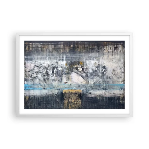 Póster en marco blanco - Hielo abstracto - 70x50 cm