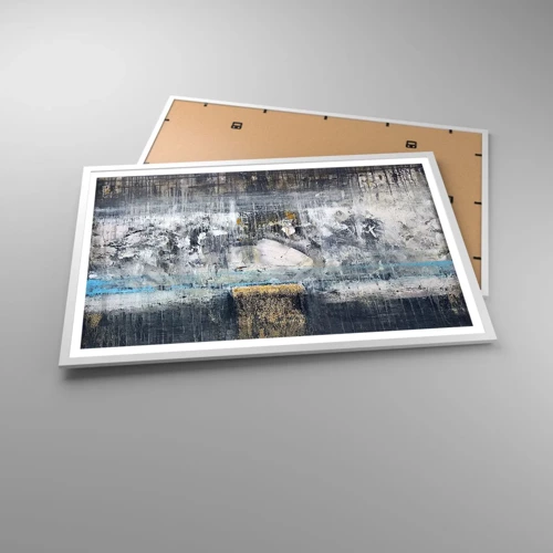 Póster en marco blanco - Hielo abstracto - 91x61 cm