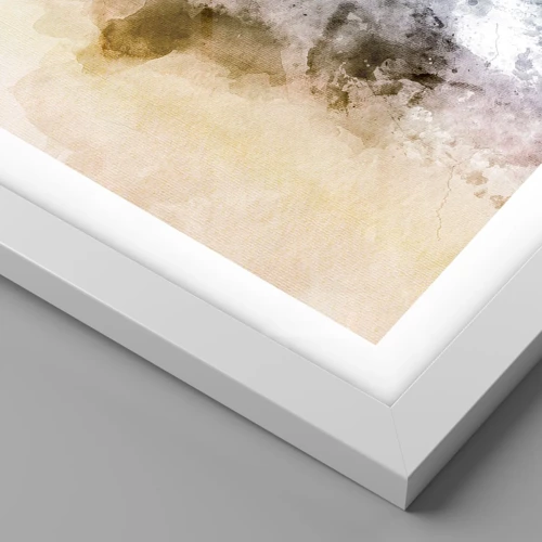 Póster en marco blanco - Hundido en una nube de niebla - 30x30 cm
