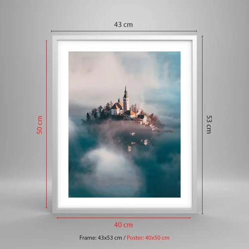 Póster en marco blanco - Isla de los sueños - 40x50 cm