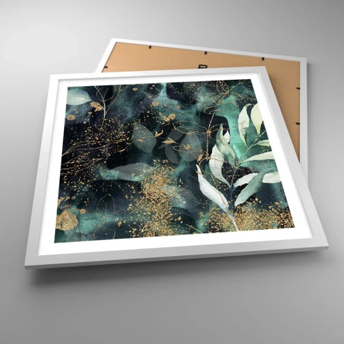 Póster en marco blanco - Jardín encantado - 50x50 cm