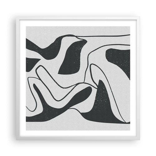 Póster en marco blanco - Juego abstracto en un laberinto - 60x60 cm