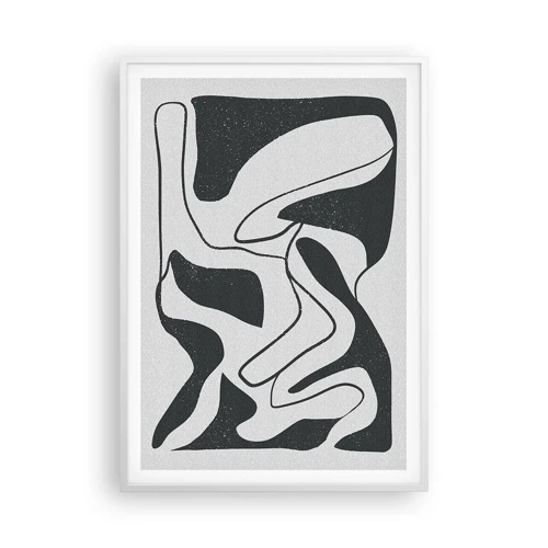 Póster en marco blanco - Juego abstracto en un laberinto - 70x100 cm