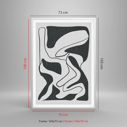 Póster en marco blanco - Juego abstracto en un laberinto - 70x100 cm
