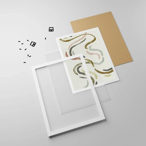 Póster en marco blanco - La alegre danza de la abstracción - 50x70 cm