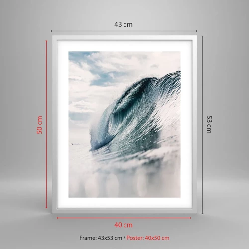 Póster en marco blanco - La cima del océano - 40x50 cm