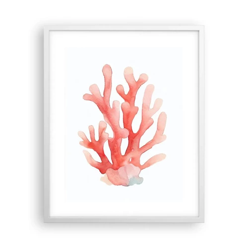 Póster en marco blanco - La hermosura del color coral - 40x50 cm