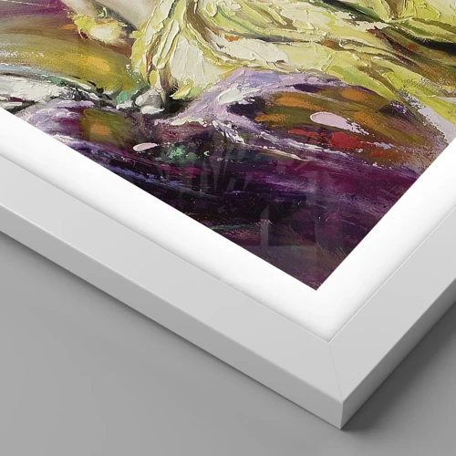 Póster en marco blanco - La hermosura y frescura de la flor - 100x70 cm