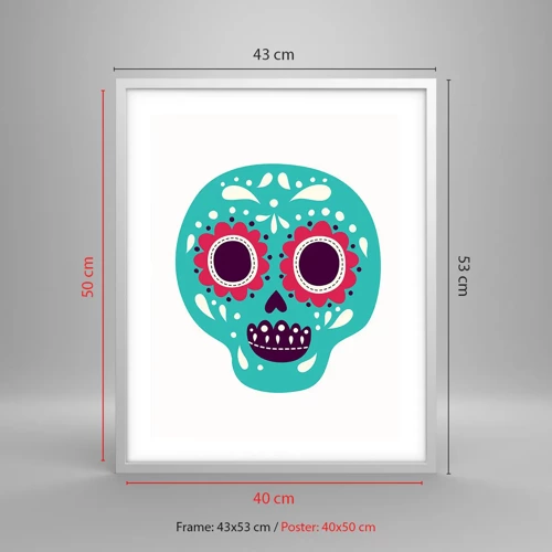 Póster en marco blanco - La vida: diversión hasta la muerte - 40x50 cm