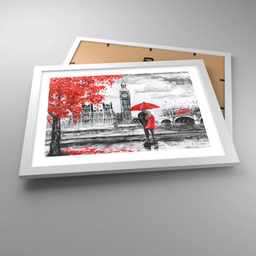 Póster en marco blanco - Londres enamora - 40x30 cm
