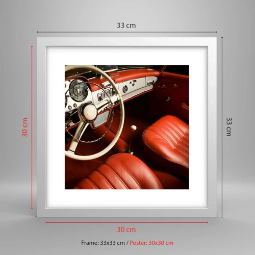 Póster en marco blanco - Lujo vintage - 30x30 cm