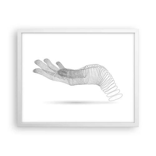 Póster en marco blanco - Mano elástica - 50x40 cm