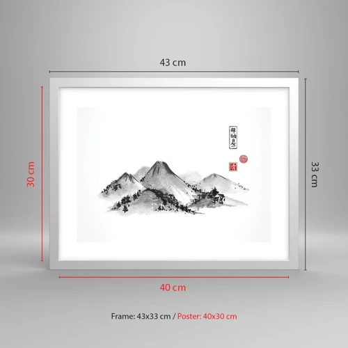Póster en marco blanco - Más allá de lo lejano - 40x30 cm
