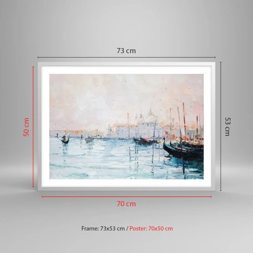 Póster en marco blanco - Más allá del agua, más allá de la niebla - 70x50 cm
