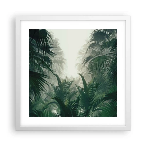 Póster en marco blanco - Misterio tropical - 40x40 cm