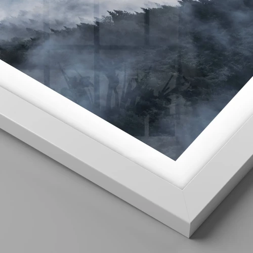 Póster en marco blanco - Misticismo de las montañas - 100x70 cm