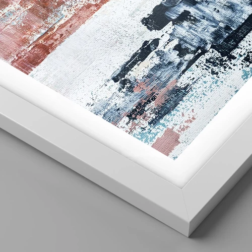 Póster en marco blanco - Mitad abstracción, mitad abstracción - 50x40 cm