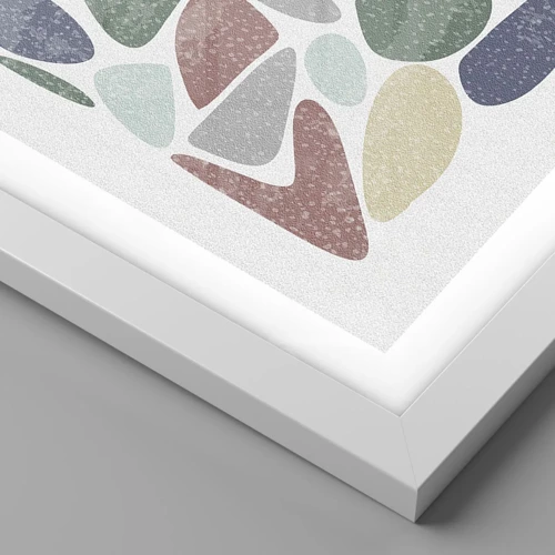 Póster en marco blanco - Mosaico de colores empolvados - 50x40 cm