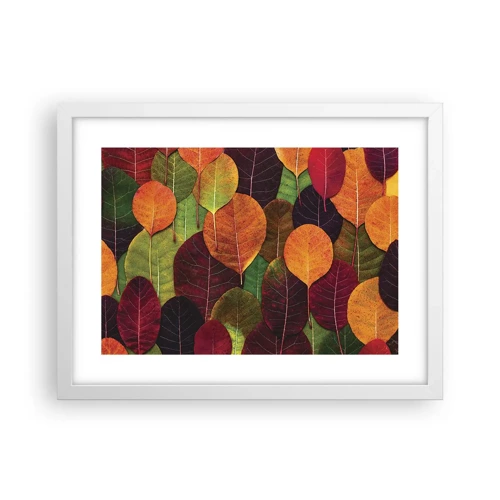 Póster en marco blanco - Mosaico de otoño - 40x30 cm