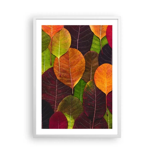 Póster en marco blanco - Mosaico de otoño - 50x70 cm