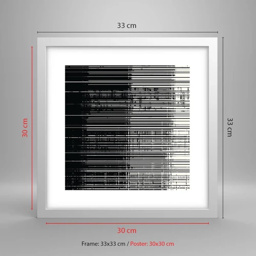 Póster en marco blanco - Ondas y vibraciones - 30x30 cm