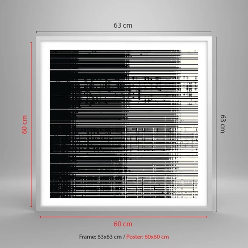 Póster en marco blanco - Ondas y vibraciones - 60x60 cm