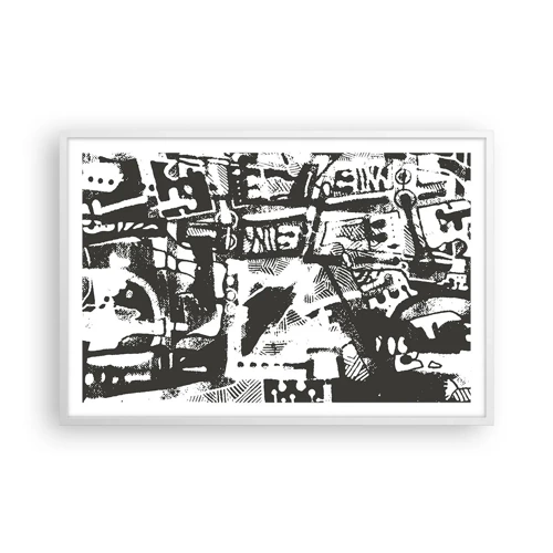 Póster en marco blanco - ¿Orden o caos? - 91x61 cm