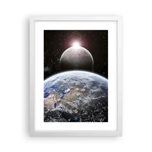 Póster en marco blanco - Paisaje cósmico - amanecer - 30x40 cm