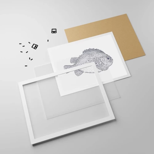Póster en marco blanco - Para el álbum del naturalista - 50x40 cm