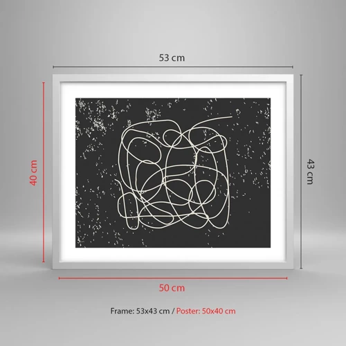 Póster en marco blanco - Pensamientos errantes - 50x40 cm
