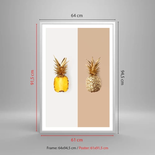 Póster en marco blanco - Piña y media - 61x91 cm