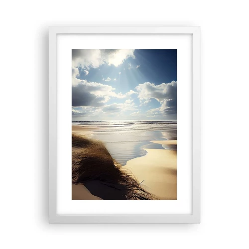 Póster en marco blanco - Playa, playa salvaje - 30x40 cm
