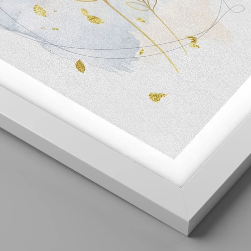 Póster en marco blanco - Ráfaga dorada - 50x50 cm