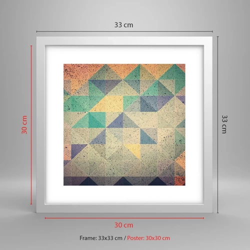 Póster en marco blanco - República de los triángulos - 30x30 cm