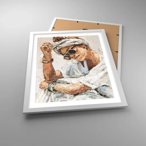 Póster en marco blanco - Retrato a pleno sol - 40x50 cm