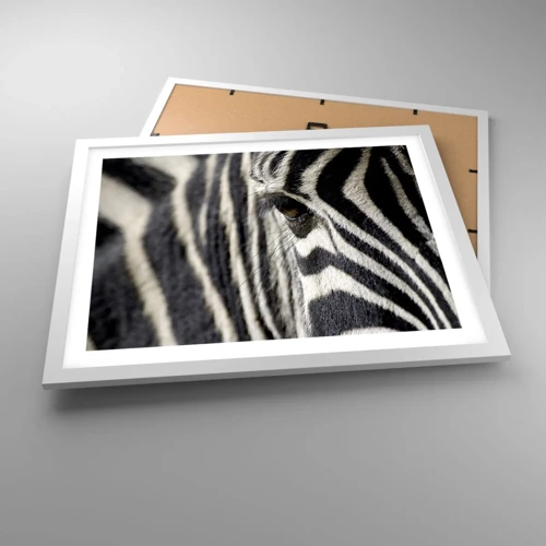 Póster en marco blanco - Retrato a rayas - 50x40 cm
