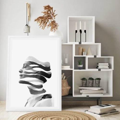 Póster en marco blanco - Retrato surrealista - 30x40 cm