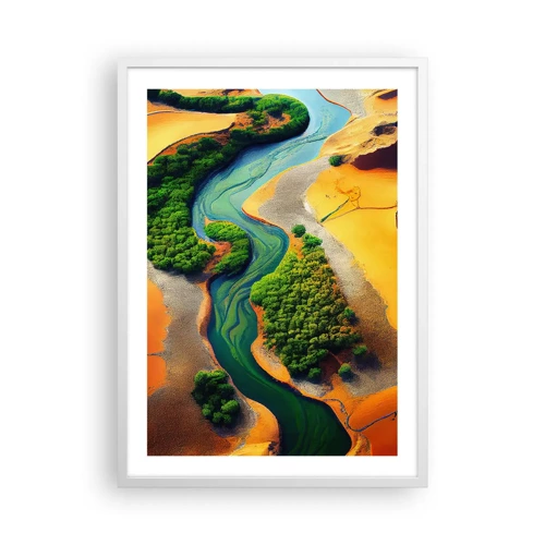 Póster en marco blanco - Río que da vida - 50x70 cm