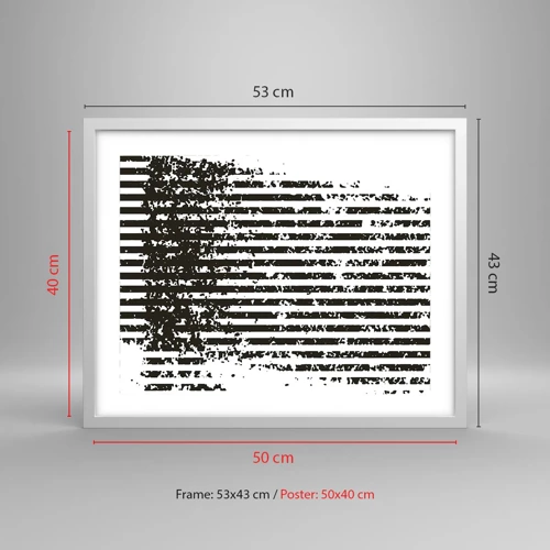 Póster en marco blanco - Ritmo y ruido - 50x40 cm