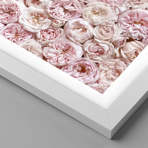 Póster en marco blanco - Salpicado de rosas - 40x40 cm