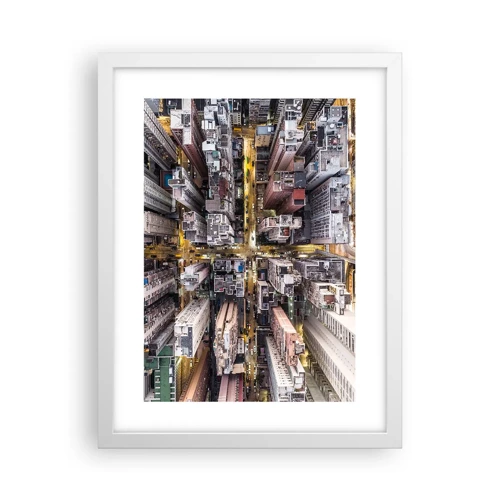Póster en marco blanco - Saludos desde Hong Kong - 30x40 cm