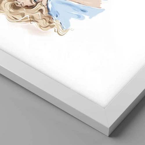 Póster en marco blanco - Soñar en azul - 70x100 cm