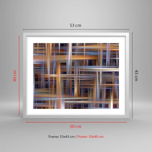 Póster en marco blanco - Tejido de luz - 50x40 cm