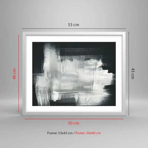 Póster en marco blanco - Tejido vertical y horizontal - 50x40 cm