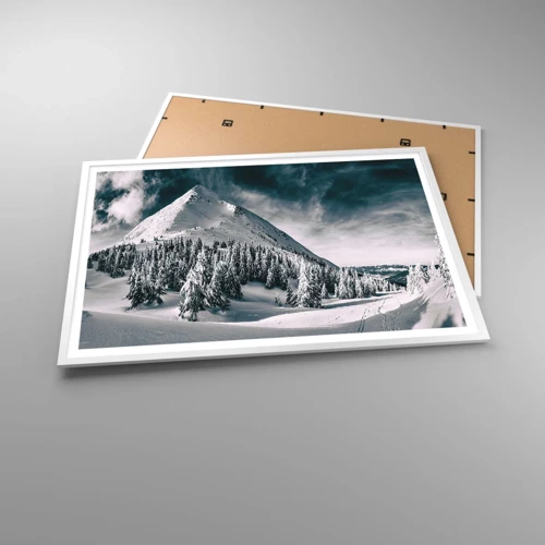 Póster en marco blanco - Tierra de nieve y hielo - 100x70 cm