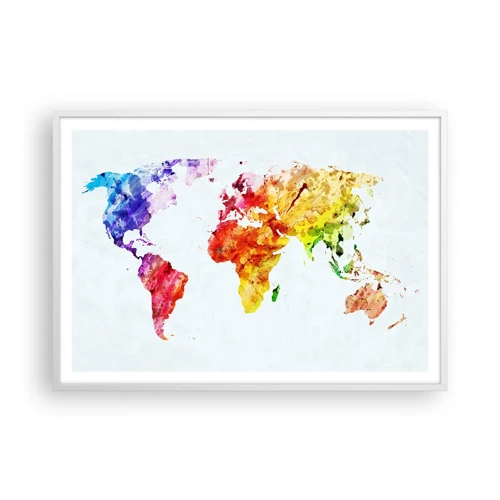 Póster en marco blanco - Todos los colores del mundo - 100x70 cm