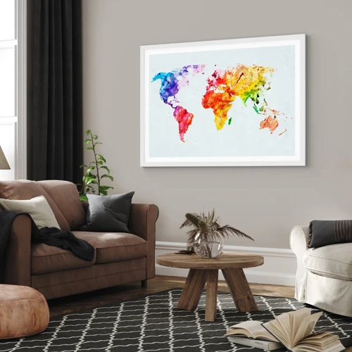 Póster en marco blanco - Todos los colores del mundo - 40x30 cm