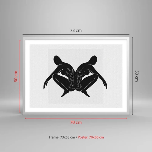 Póster en marco blanco - Un alma compartida - 70x50 cm