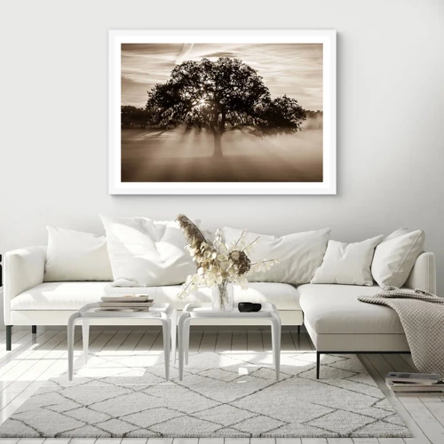 Póster en marco blanco - Un árbol de buenas noticias  - 50x40 cm