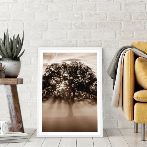 Póster en marco blanco - Un árbol de buenas noticias  - 70x100 cm